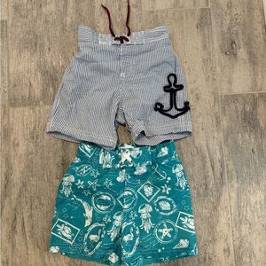 Janie & Jack, Rugged Butts 6-12 month. Bathing trunks, rashguards one piece.